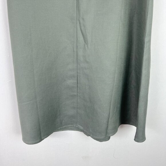 NWT Chaser Linen Button Down A Line Midi Skirt Sage Green Size Small S NEW - Picture 10 of 10